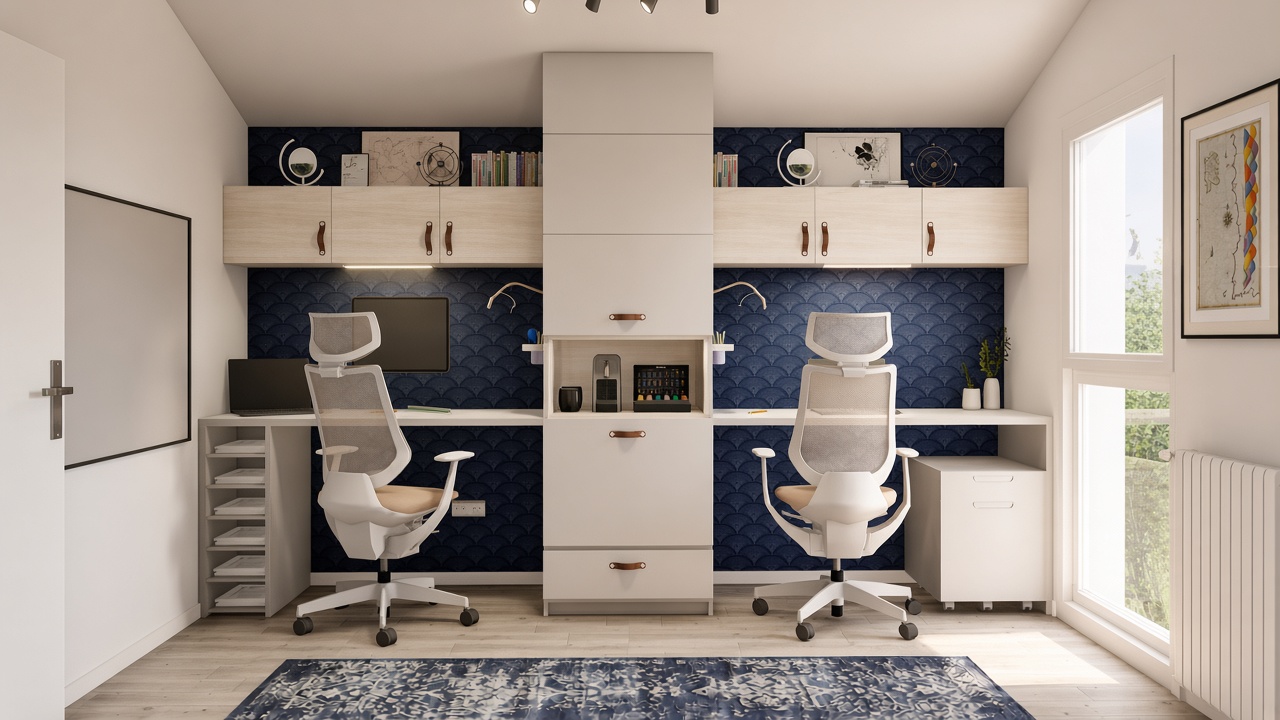 Bureau K. — aménagement intérieur photoréaliste réalisé par Djan Studio