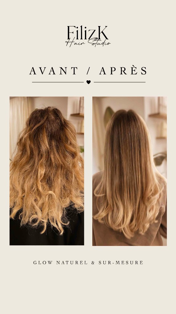 FilizK — stories salon, avant/après et balayage