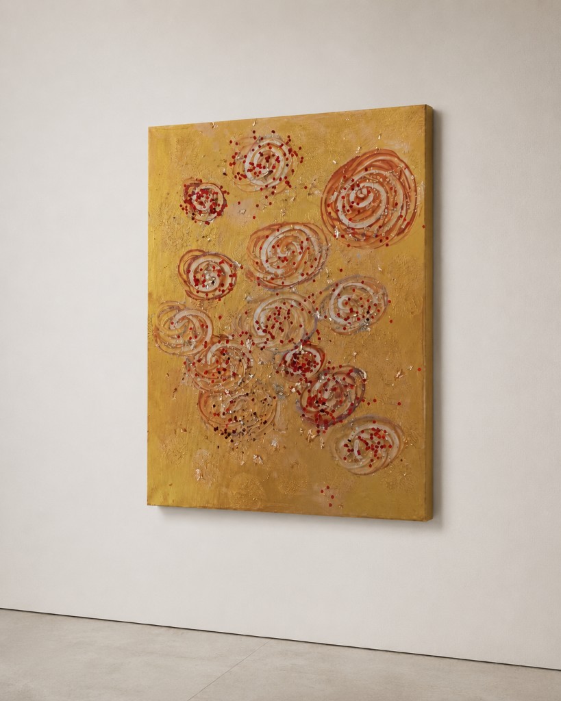 Vue en galerie d’une toile de Gülen Y. — photo Djan Studio