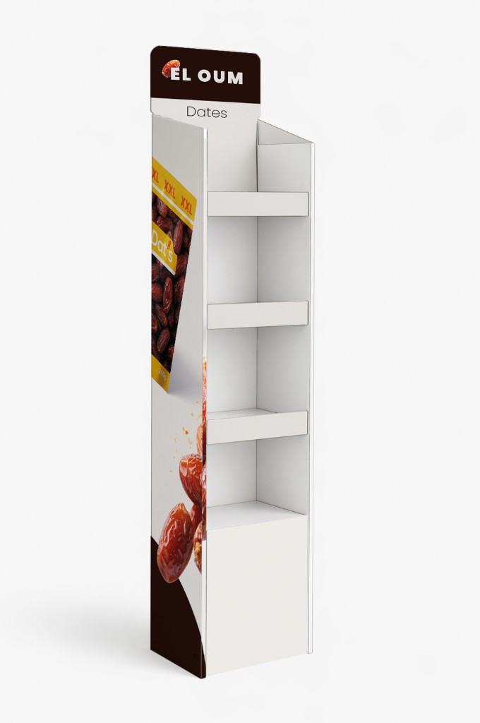 PLV Él Oum dates, deux faces — réalisation Djan Studio, design graphique Rennes